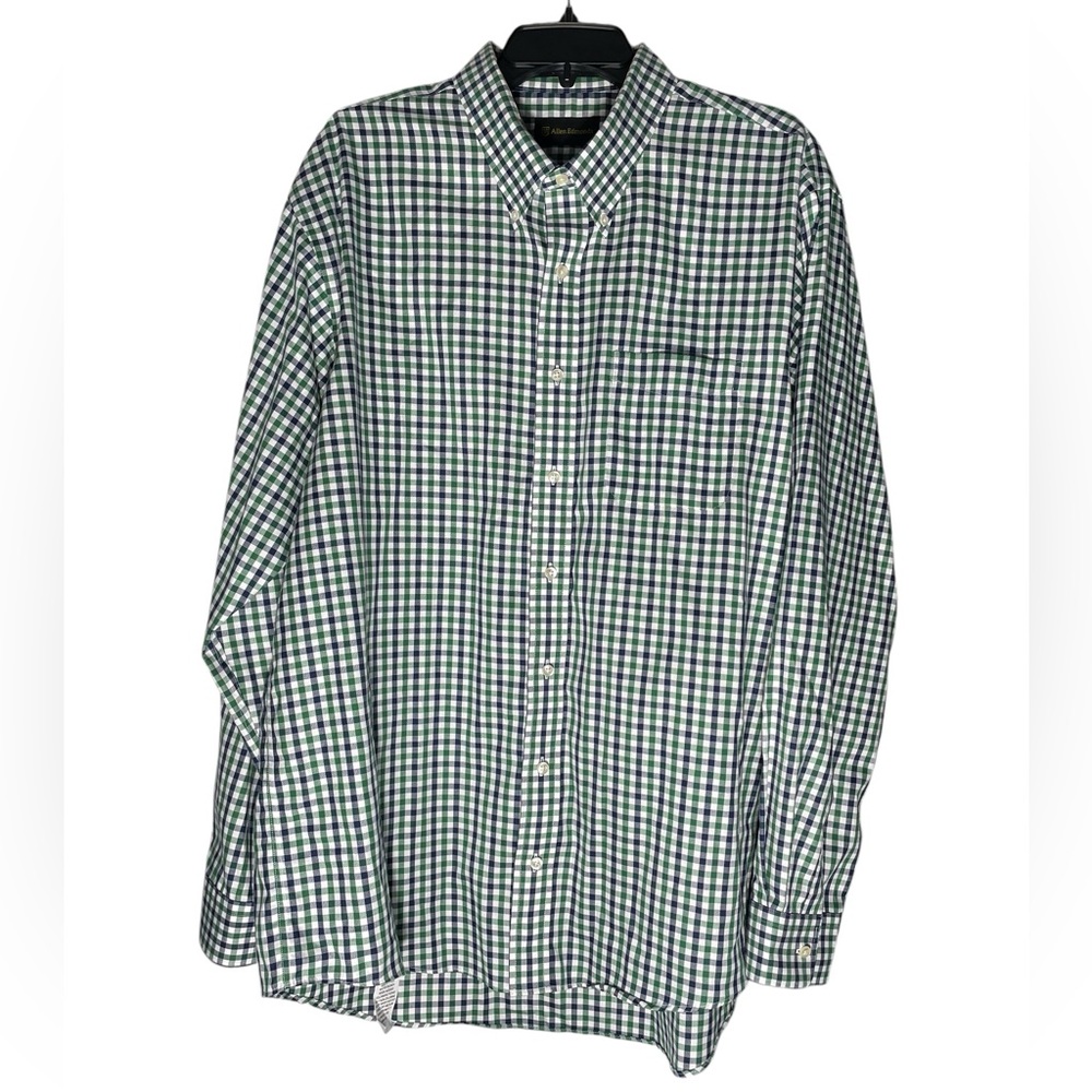 Allen Edmonds Green plaid Button down long sleeve shirt men size XXL